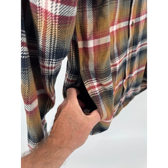 Orvis Mens Plaid Flannel Shacket Large Heavy Pocket‎ Shirt Browns Outdoors - Picture 5 of 15